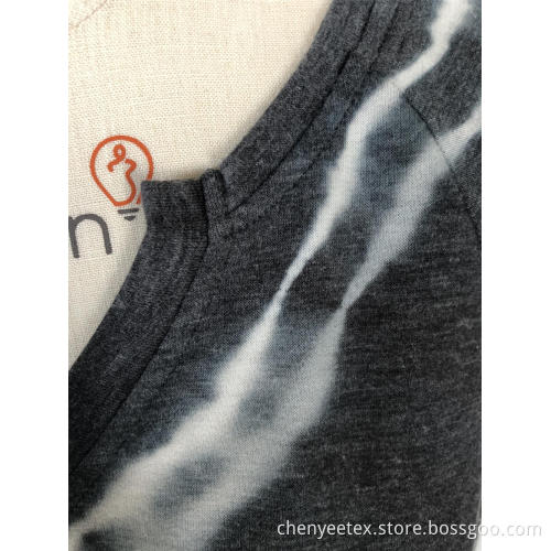 V-neck stitched long sleeve sweater